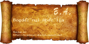 Bogdányi Abélia névjegykártya
